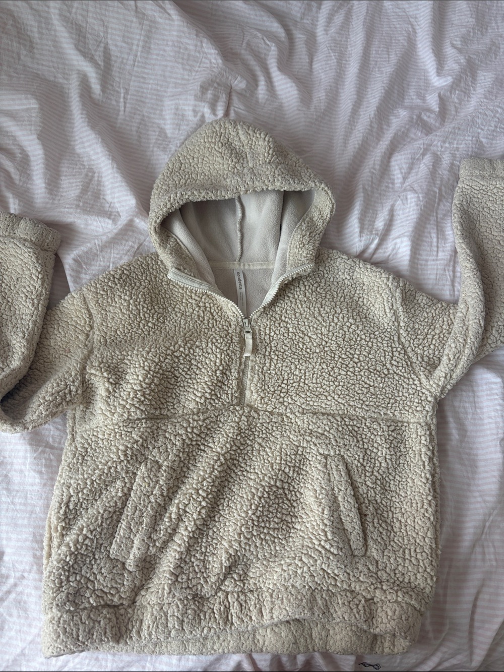 Mondetta Cream Sherpa Half-Zip Hoodie